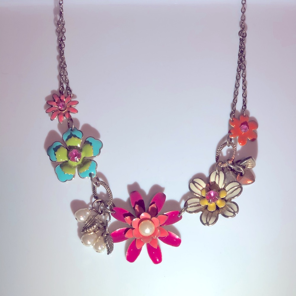 Floral Multicolor Statement Necklace